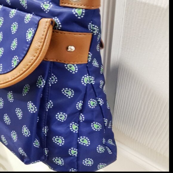Laura Scott Blue Paisley Crossbody Bag Nylon, Magnetic Flap & Zipper, Adjustable - Picture 6 of 11